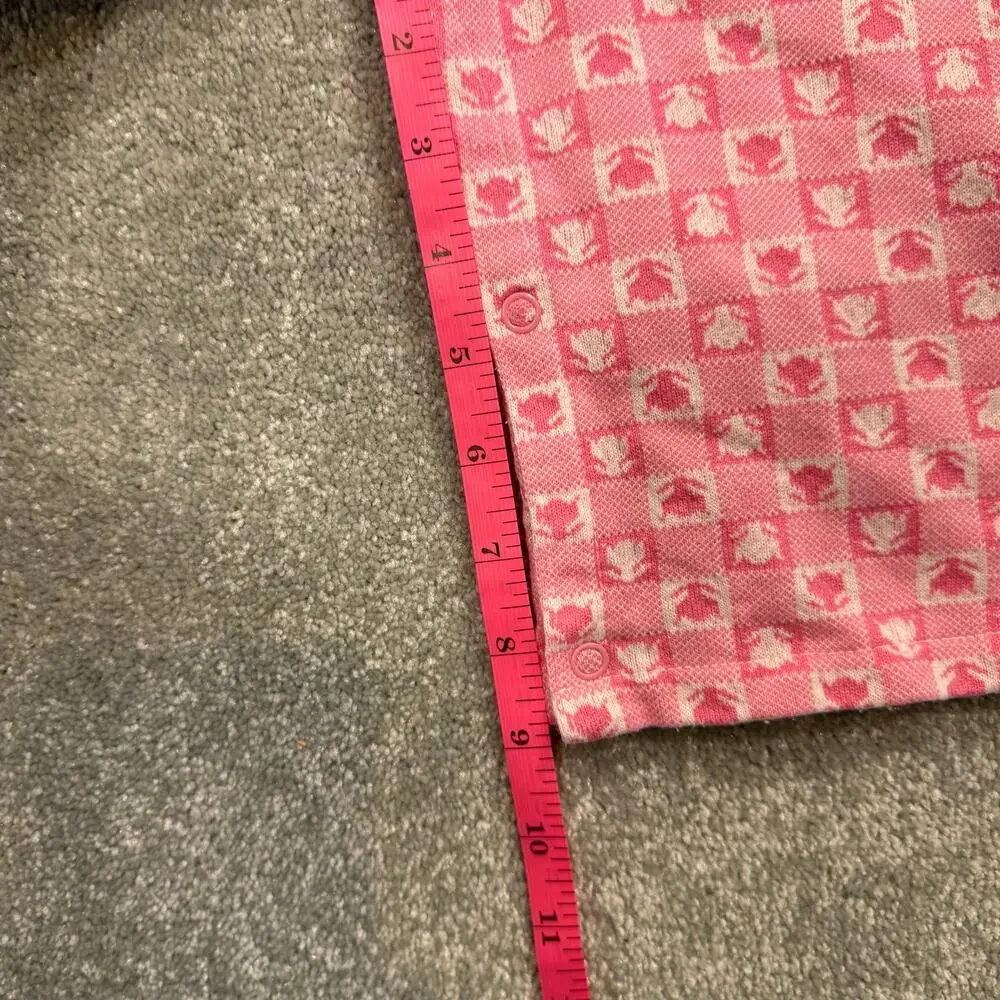 Vintage 70s Carters Jumpsuit Pink Patterned White Collar Toddler Girl Sz‎ 24 Mos